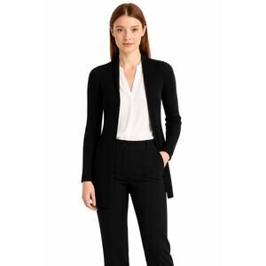 AFRM Shaylee Ribbed Cardigan Black Open Front Long Sleeve Size XS/S Slim Fit